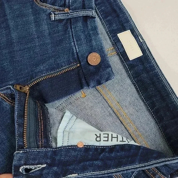 Mother The Looker Flowers From Storm Dark Wash Skinny Jeans Denim Mid Rise - Picture 9 of 14